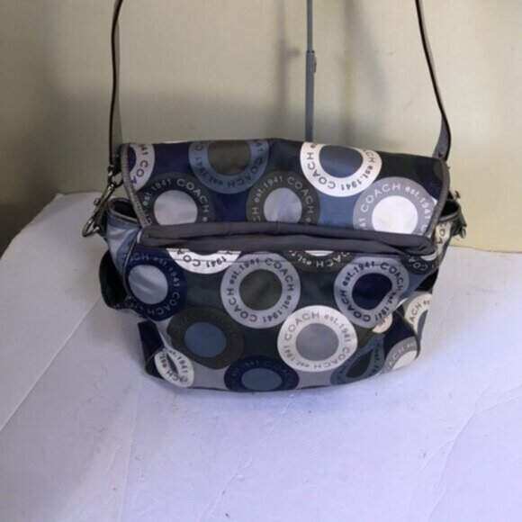 Coach Alexandr Snaphead Satin Leather Messenger Diaper Crossbody Laptop Bag Baby - Picture 4 of 16